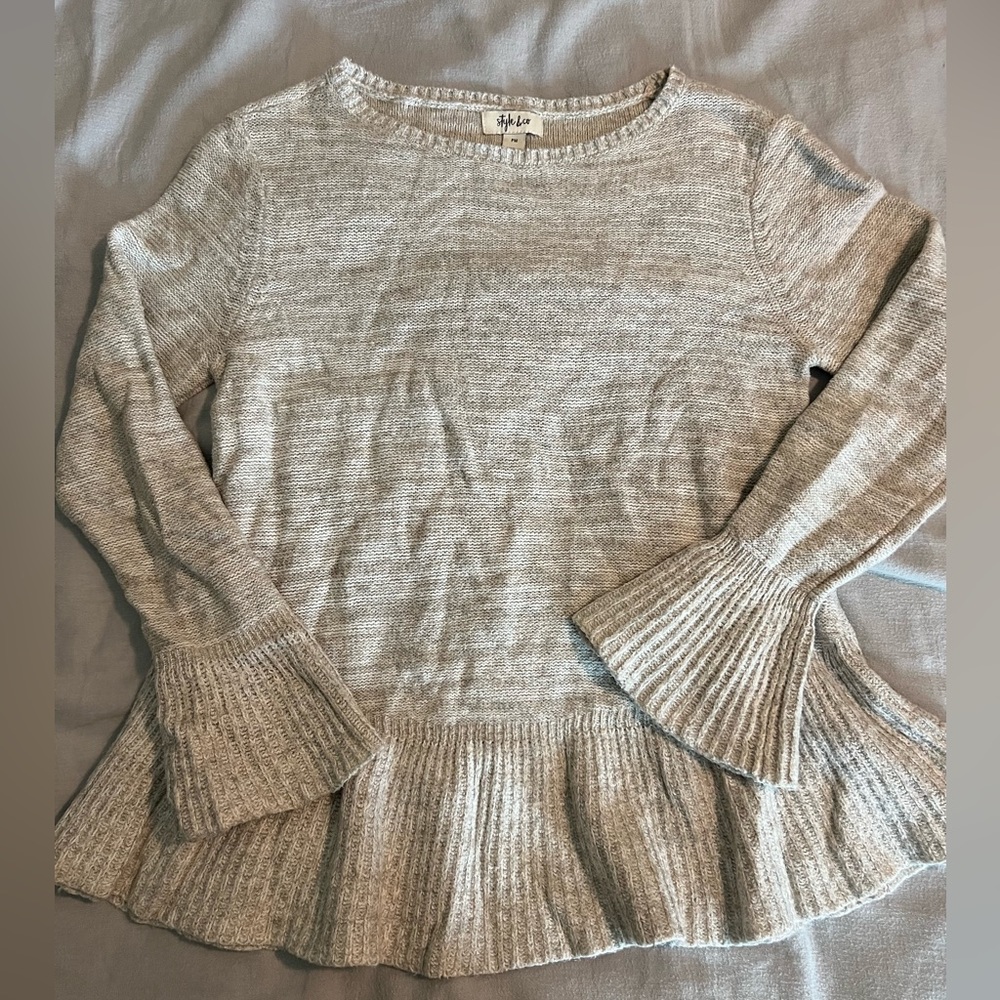 Cream colored Peplum Sweater